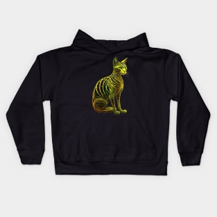 Gold Art Cat Kids Hoodie